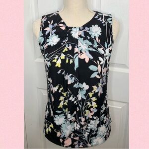 Calvin Klein Black Floral Sleeveless Top size X-Small